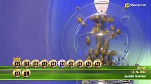 捷克电视台一频道（ČT-1）基诺幸运10+幸运百万6星彩（2023.10.12）