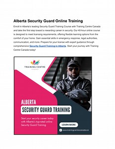 Alberta Security Guard Online Training - SlideServe