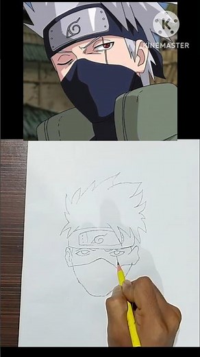 How to draw Kakashi Hatake step by step || Easy drawing || #drawing #shorts #video