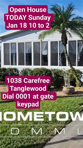 Open house 1038 Carefree Tanglewood Dial 0001 at gate keypad #paradeofhomes #florida55plus