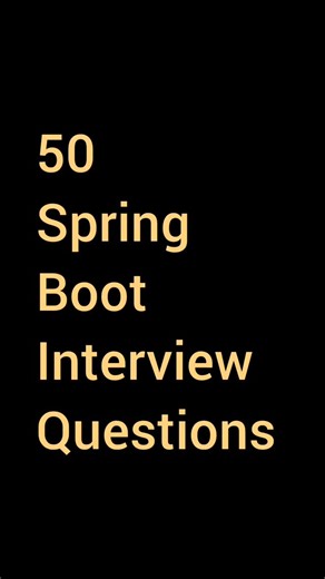Coding_Lyf on Instagram: "50 Spring boot interview questions. . . . . . . . . . . . . . #java #springboot #restapi #backbenchers #backend #backenddeveloper #bca #btech #fullstack #fullstackdeveloper #jobs #itjobs #javainterviewquestions #microservices #code #coding #coder #developer #mca #javajavajava #javaawsdeveloper #systemdesign #javacoding #javadeveloper #javaprogramming #coding #interviewquestions"