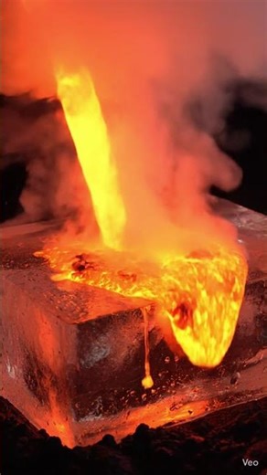 #crazy #experiment #test #lava #ice #icecube #valcano #pour