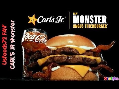 Carl's Jr Monster Angus Thickburger - Usfoods72 USA.