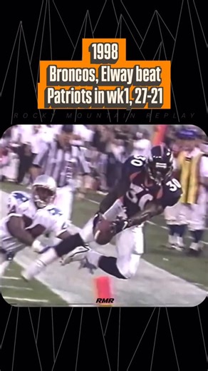Rocky Mountain Replay on Instagram: "1998: Terrell Davis scored 2 TDs and Elway went 22/34 for 257 yds in a season-opening win over New England, 27-21. . . #denverbroncos #elway #nfl #reels"