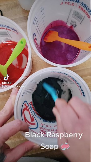 Throwback reel 😍 this is our black raspberry soap. This soap is up for a revamp 🙈 can't wait to see what happens to it. #coldprocesssoap #soapmaking #smallbusiness #ShopSmall #soapbusiness #mistressofsoap #shoplocal #coldprocesssoapmaking | Rusty Bucket Acres the Mistress of Soap