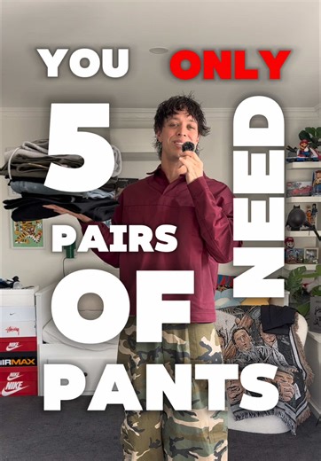 The only 5 pairs of pants you need in your wardrobe 🫡 #mensfashion #mensfashiontips #mensfashionwear