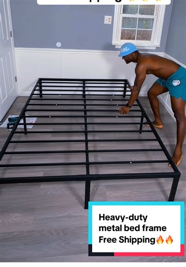 Heavy-Duty Metal Bed Frame with Ample Storage Space