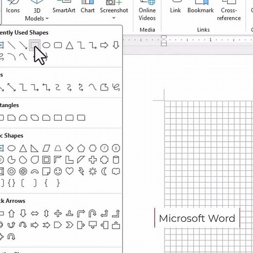 Microsoft Word Using Gridlines