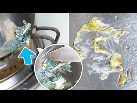 塑膠融化黏住了，如何去除？4個方法，清除融化在鍋子、爐灶台上的塑膠雜質！4 Ways to Clean Melted Plastic Off of a Stovetop and pot
