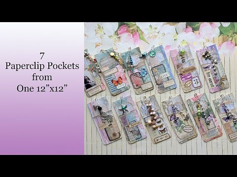 Seven Paper Clip Pockets from one 12"x12", Great Stash Builder