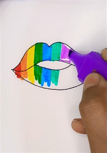 Rainbow🌈 lips drawing💖