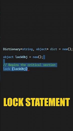 What Is The Lock Statement In C#? #shorts