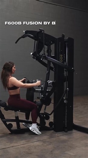 The Body-Solid F600B Fusion Personal Trainer is built for efficient, full-body strength training in one compact footprint. Over 60 exercise options. Heavy-duty 11-gauge oval tubing. A sleek curved mainframe engineered for durability and long-term performance. This is equipment designed to replace multiple stations without sacrificing quality. Train chest presses, mid rows, cable hip abductions, glute kickbacks, front raises, curls, and more - without rotating between machines or waiting for spac