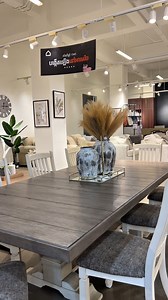 the beauty of the Bolanburg dining table is something to savor. A two-tone textural finish gives this rectangular dining table with plank-effect top a double helping of charm. #ashleyfurniturehomestorecambodia #thisishome | Ashley Furniture Homestore Cambodia