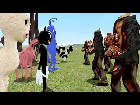 TREVOR HENDERSON MOBS VS ZOMBIES (Gmod Sandbox) Who Would Win?
