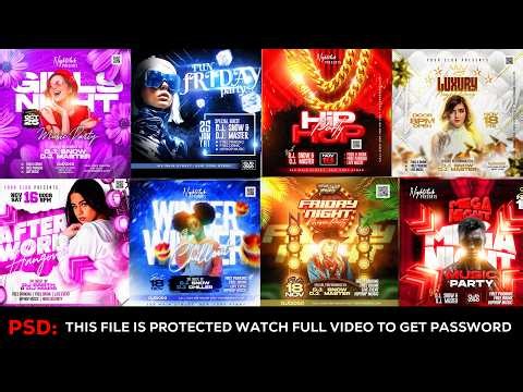 Free Psd Flyer Templates Vol 2 🔥 Club & Party Designs | Photoshop Tutorial