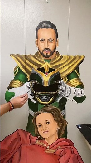 Ep. 32 Painting Jason David Frank on the wall of legends. Green and White Power Ranger. #fortnite