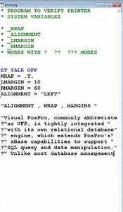 Visual FoxPro Printer Control System Variables and Uses Demo