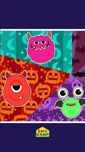 5 Spooky Monsters Song V1 👻🎵 Kids Song #shorts #halloween #rhymes