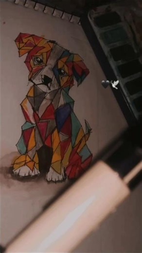 Colorful Geometric Dog Art 🐶🎨 | Modern Abstract Animal Illustration