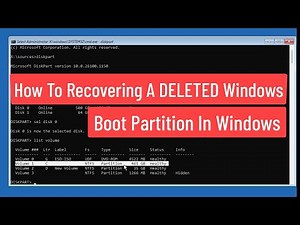 How To Recovering A DELETED Windows Boot Partition In Windows