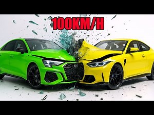 Audi RS3 vs BMW M4 - $50 vs $180 Model Car Crash Test –