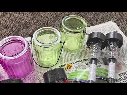DIY solar lights for outdoor (dollar tree)