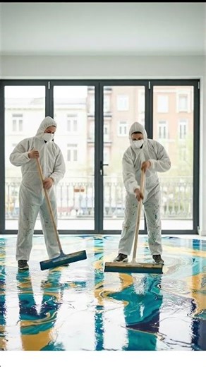 Teal & Gold Epoxy Marble Bedroom Transformation