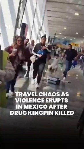 Frightened tourists flee as violence erupts in Mexico after drug kingpin killed
