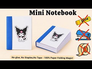 DIY Kuromi Diary📘/How to Make DIY Mini Notebook/No Glue❌No scissor❌/ Easy School Craft /Paper Craft