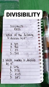 21 shares · 12 comments | A number is divisible by 2 if its last digit is even, example 0, 2, 4, 6, or 8. Here are some examples: ✅12 is divisible by 2 because its last digit is 2, which is even. ✅ 15 is not divisible by 2 because its last digit is 5, which is odd. ✅24 is divisible by 2 because its last digit is 4, which is even. ✅37 is not divisible by 2 because its last digit is 7, which is odd. #numerical #CSE | Maie Ann Viovicente | Facebook