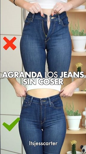ENLARGE your PANTS without sewing 👖✅ #clothingtricks #tips #fashion #jeans #pants