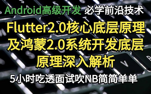 Android高级开发必学前沿技术：Flutter2.0核心底层原理及鸿蒙2.0系统开发底层原理，掌握这些面试吹NB简简单单！