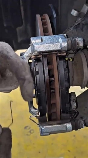 The process of replacing and Installing vehicle brake pads #installation #lifehacks #machine #tools