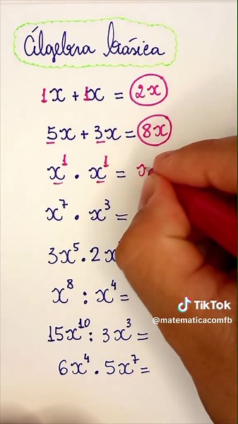 Álgebra Básica #aula #matematica #escola #aprender