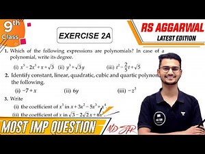 Rs Aggarwal Class 9 Exercise 2A | Chapter 2 Polynomials | Md Sir Class 9