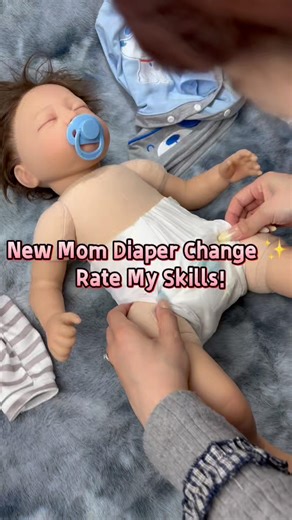 New Mom Diaper Change ✨ Rate My Skills! #rebornbaby #reborndoll