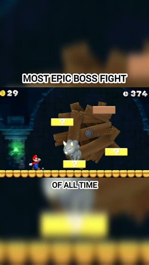 Cute Boss Fight 😂🤣🦏 #mario #nintendo #retrogaming