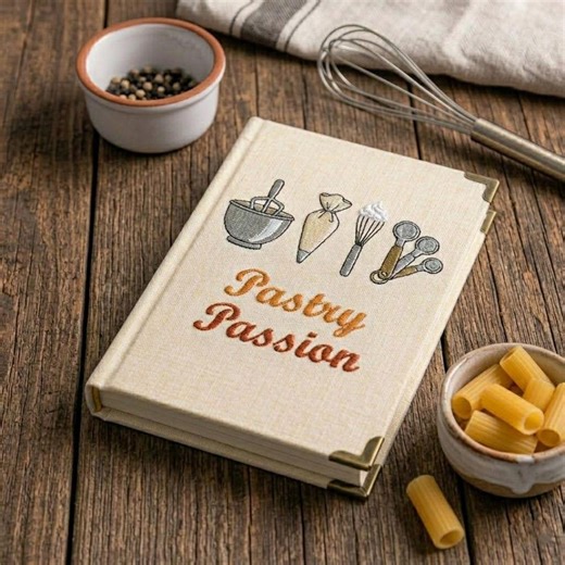 Embroidered Kitchen Custom Notebook, Modern Simple Illustration Style, Detailed Lemon and Bottle Embroidery, Gift for Culinary Lovers - Etsy