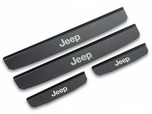 Jeep Licensed by RedRock Jeep Wrangler Old Glory Door Entry Guards; Black J240540 (18-26 Jeep Wrangler JL 4-Door) - Free Shipping
