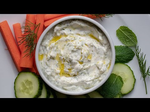 Greek Tzatziki Sauce | Greek Yogurt Sauce With Cucumber, Lemon, Garlic, Dill & Mint