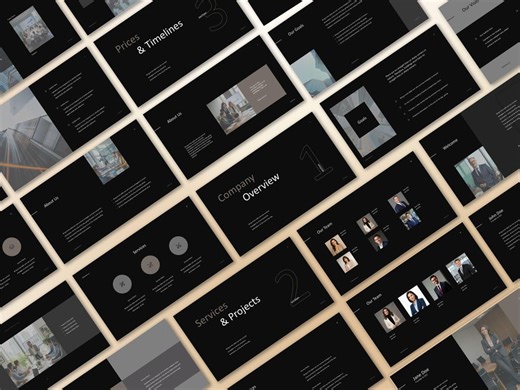 Black Corporate Powerpoint Template, Minimalist Business Presentation Template, Editable Pitch Deck, Professional Slides Recommendation PPTX - Etsy
