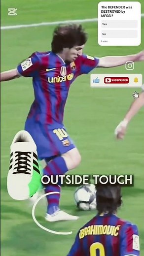 Mastering the Messi Dribble: The Inside-Outside Touch Breakdown 🐐⚽ #football