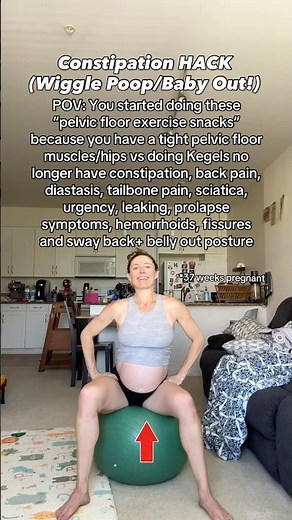 Best Constipation HACK: Dance Poop/Baby Out on Ball! #poop #mom #dad #pregnancy #pt #core #doctor