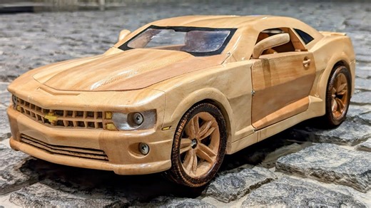 Wood Carving A Chevrolet Camaro 🪵