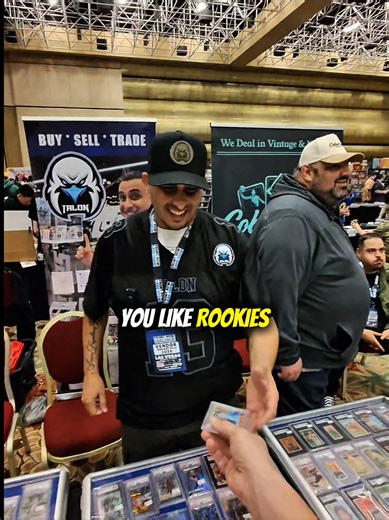 POV you're selling an iconic baseball card to @Talon Sportscards at @FrontRowCardShow.com Las Vegas. Talon is one of my favorite card guys. Friendly, good offers, easy to work with, generous with his knowledge. Nolan Ryan Rookie PSA 2 and a few free packs of pokemon cards for the kiddos. #pokemon #rookie #psa #pov ov