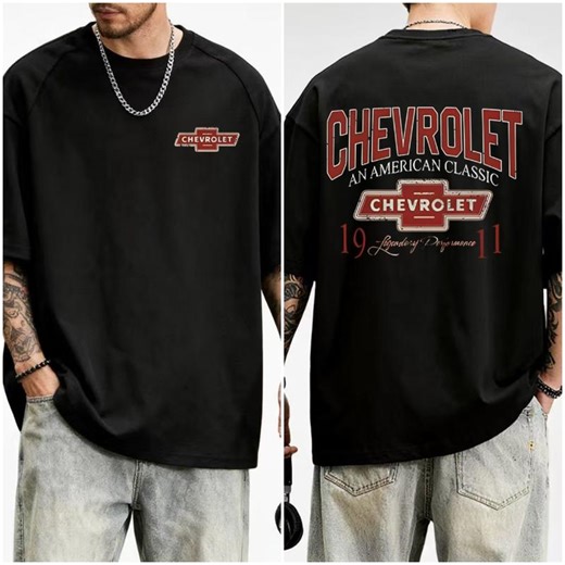 Vintage Chevrolet T-Shirt, Classic 1911 Chevy LogoGraphic Tee,Retro American Car Shirt, OversizedStreetwear Top for Men and Women