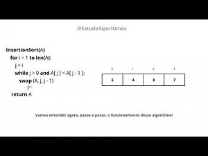 Como Funciona o Insertion Sort | Algoritmo de Ordenação Passo a Passo | #EstudeAlgoritimos