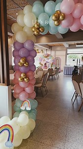 Unicorn Backdrop Styling 🦄 #christening #baptism #backdropstyling #backdropdecor #rentapartybyrhys #trending #unicorn #rainbow #kidsparty #viral #reelsfb #balloonsetup | Rent-A-Party By Rhys