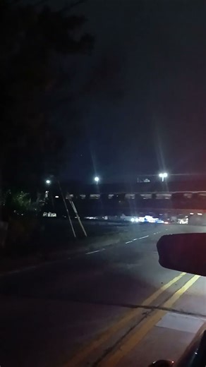 amtrak p-42. train nighttime